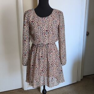 dELiA*s long-sleeve, multi-color animal print mini dress Xs Y2K FUNKY VTG